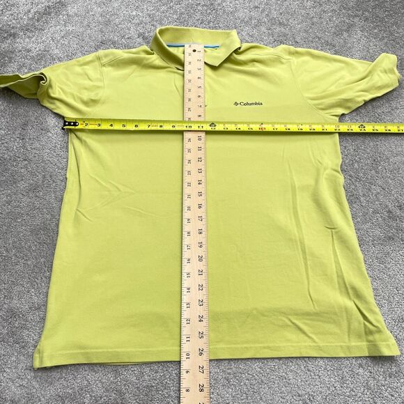 Columbia Omni Wick Polo Shirt Mens Medium Green Short Sleeve Outdoor Active Fish - Picture 6 of 9